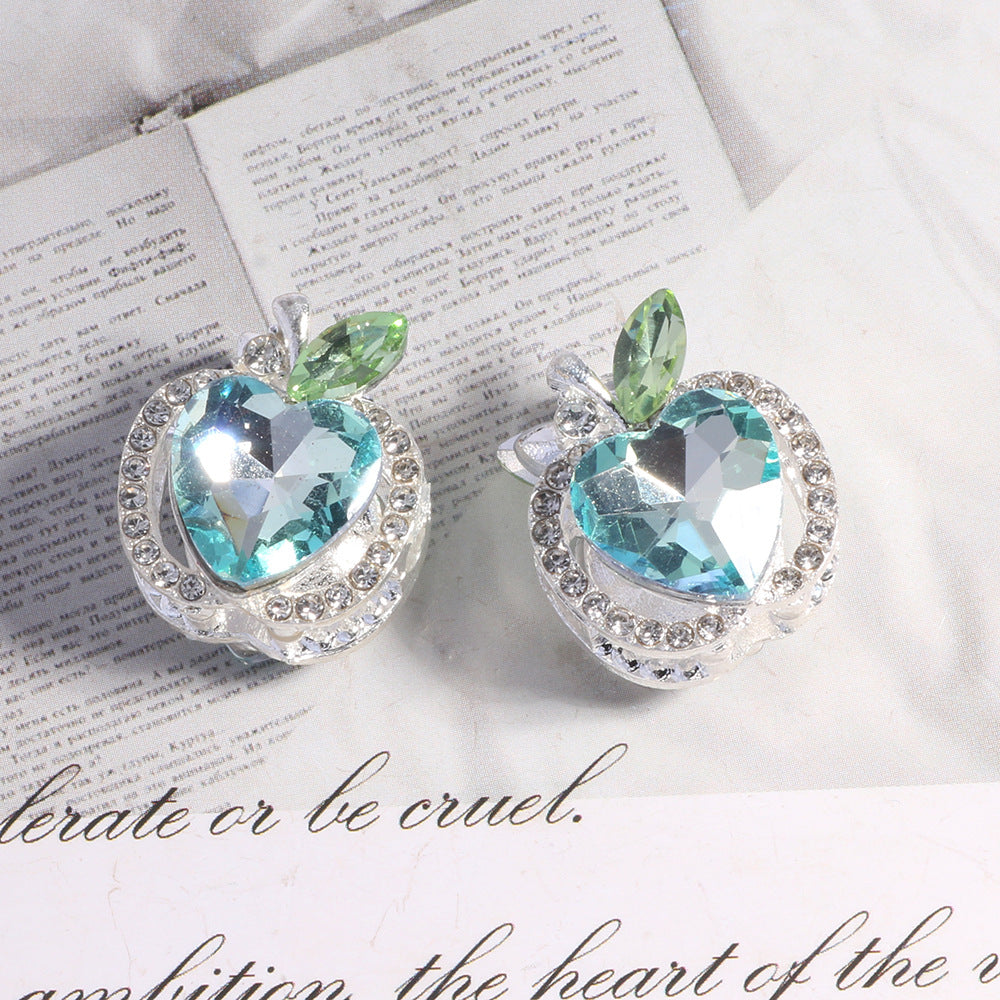 Wholesale Double-sided alloy apple four-hole straight hole loose beads beaded DIY  keychain accessories